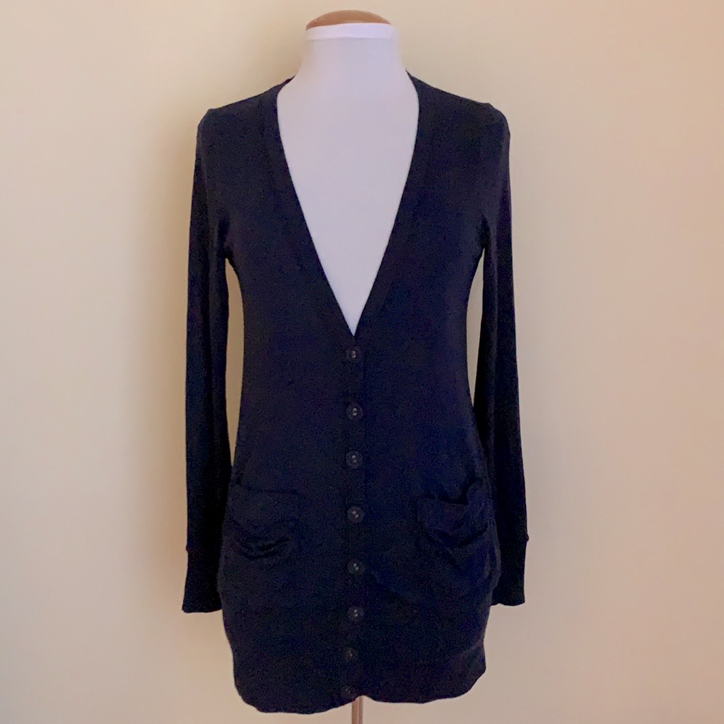 Splendid Navy Blue Button Up Cardigan